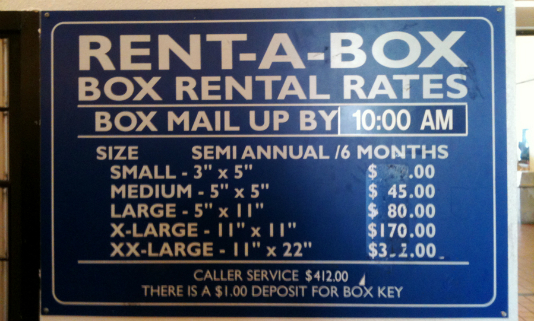 P.O. Box Prices Subject to Change